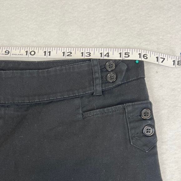 Sandro Women’s Wide Leg Black Cropped Chinos Side Buttons Size 10 Designer - Picture 5 of 9